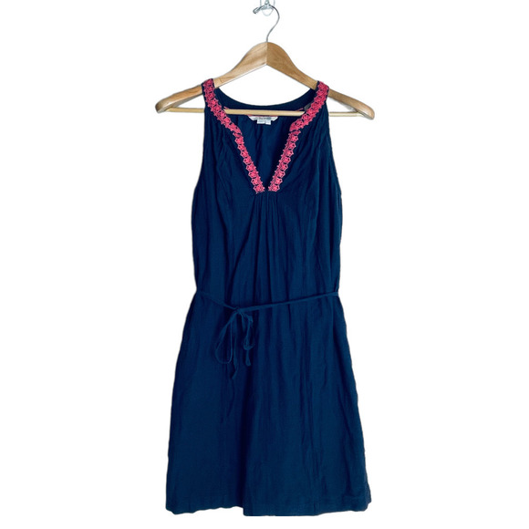 Boden Dresses & Skirts - 🍀Boden Navy Blue Sleeveless Crêpe Shift Dress with Tie Waist size 8L